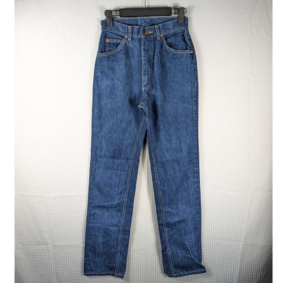 Lee Jeans 26x36 High Rise Straight Leg Denim Pants Made in USA 100% Cotton 90s - Picture 1 of 6